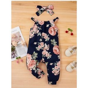 Super laid back baby girl floral one piece!